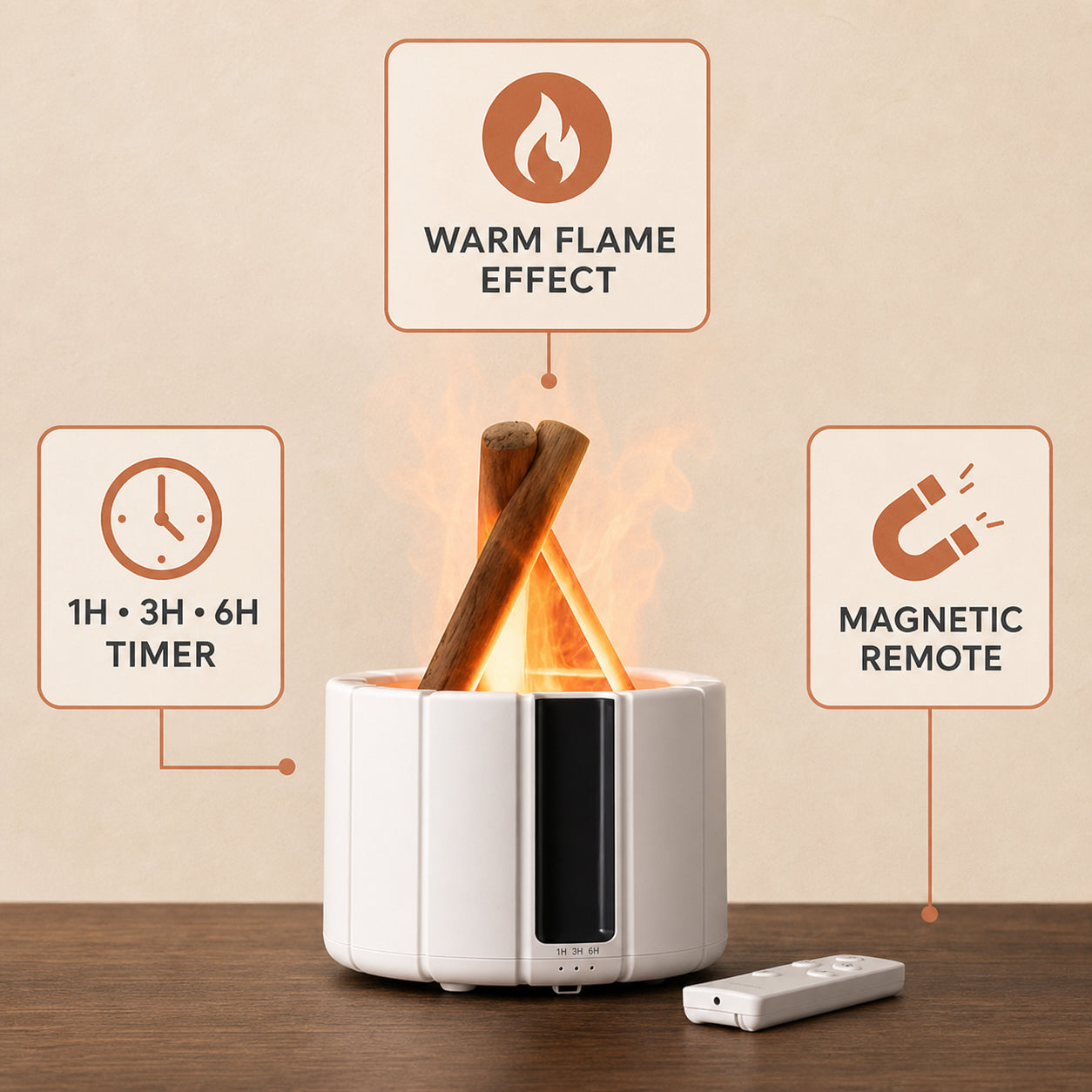 Simulated Flame Aroma Diffuser